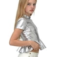 thumbnail image 3 of Amidoa Basic Girls T Shirts Cute Solid Summer Crewneck Tops Casual Kids Tees Silver, 3 of 5