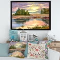 thumbnail image 3 of Designart 'The Rural Lake In Sunset Evening I' Traditional Framed Art Print, 3 of 4