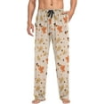 thumbnail image 4 of Top-kevin Acorns Fallen Oak Leaves Pajama Pants for Men Men's Pajama Pants Mens Pajama Bottoms with Drawstring, 4 of 13
