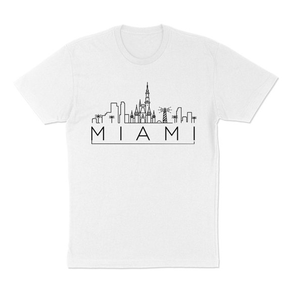 Skyline Miami Florida Shirt Unisex Large White