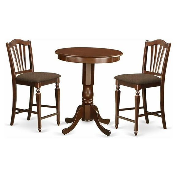 Atlin Designs 3-piece Wood Dining Table and Chair Set in Mahogany