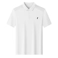 thumbnail image 5 of Ceisia Men Shoulder Panel Small Embroidery Logo Short Sleeve Collar Polo Top White L Gift, 5 of 5