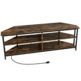 thumbnail image 6 of Giantex Nightcore Corner TV Stand, Entertainment Center for 65" TV, Console Table w/Metal Frame & AC Outlets, Media Console, Brown, 6 of 6