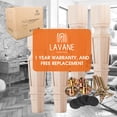 thumbnail image 7 of LAVANE 18 inch / 45cm Wooden Furniture Legs, Set of 4 Solid Wood Carved Geometry Unfinished Replacement Bun Feet with Mounting Plate & Screws for Sofa Cabinet Couch Table TV Stand, 7 of 7