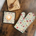 thumbnail image 5 of Pioneer Flower Kitchen Oven Mitt and Pot Holder Sets 2 Pcs for Baking, Cooking and Grilling, Heat Resistant Up To 392 °F, 5 of 7