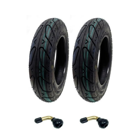 SET OF TWO: Scooter Tubeless Tire 3.50-10 For Adly Bintelli BREEZE 50 and SPRINT 50 fits other 50cc Scooters + 2 FREE TR87 Bent Valve
