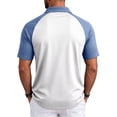 thumbnail image 3 of Oazcsf Mens Raglan Short Sleeve Golf Shirts Fashion Color Block Casual Shirt Classic Stylish Stretchy Workout Tee,Blue,L, 3 of 5