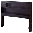 thumbnail image 1 of Leo & Lacey Modern Solid Hardwood Full Bookcase Headboard in Espresso, 1 of 3