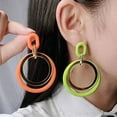 thumbnail image 3 of Kkkded Candy-colored Drop Earrings Circle Stitching Hollow Stud Earrings - Acrylic Hoop Splicing, Colorful Contrast Geometric, Lightweight Dangle Jewelry, 3 of 7