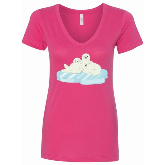 Inktastic Harp Seal Women's V-Neck T-Shirt