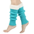 thumbnail image 2 of Ankle Socks - Retro Knitted Leg Warmers Crochet Long Boot Socks Christmas Thickened Warm Socks for Women Adult Party Dance Yoga, Socks for Women,Color: Sky Blue Size: One Size, 2 of 7
