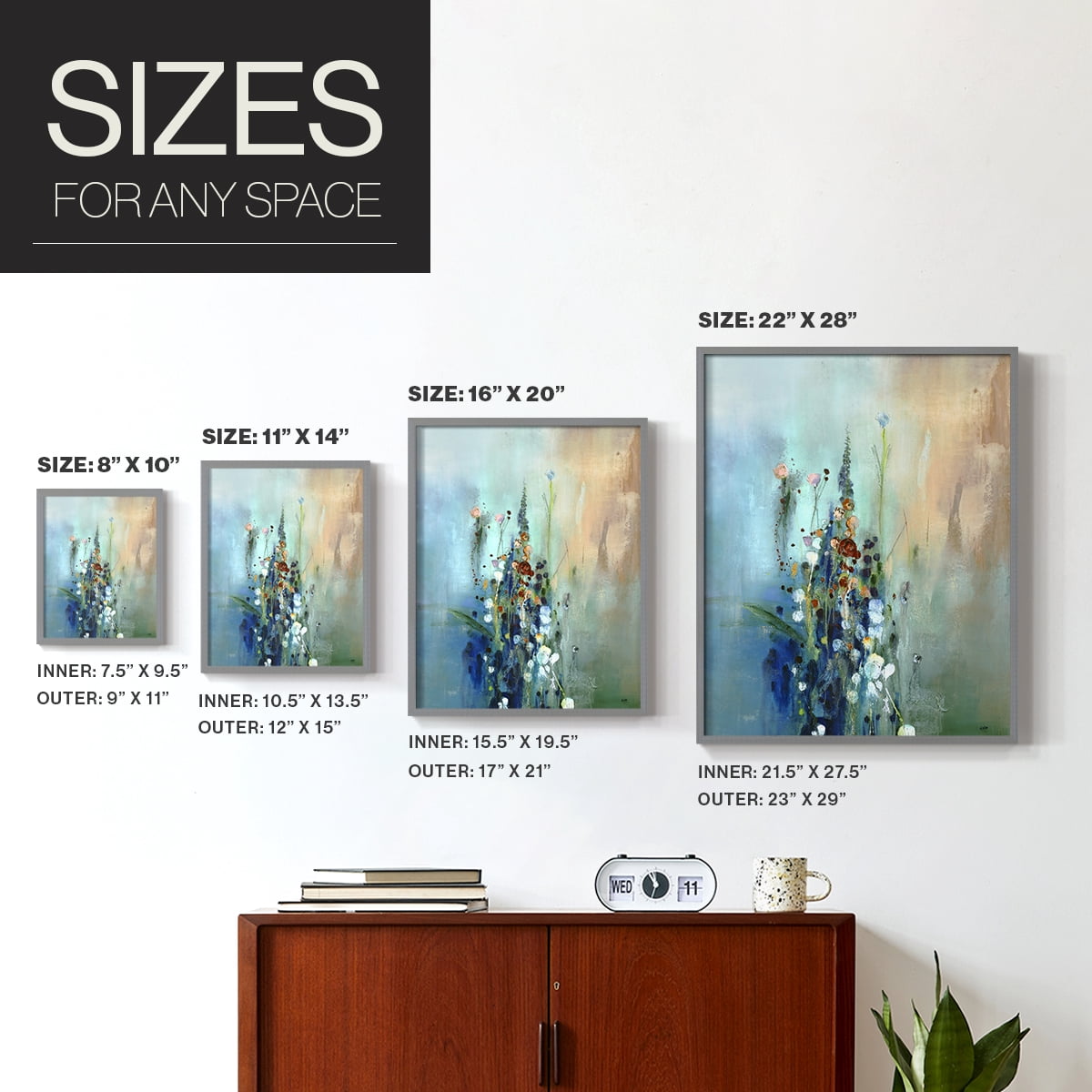 Current Air I Framed Print in Gray Solid Wood Framed Print No Nail Hanging