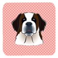 thumbnail image 1 of Carolines Treasures BB1246FC 3.5 x 3.5 In. Checkerboard Pink Saint Bernard Foam Coasters- Set Of 4, 1 of 1