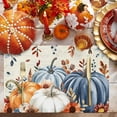 thumbnail image 2 of Fall Placemats Set of 4 Blue Pumpkin Place Mats Thanksgiving Placemat Autumn Flowers Eucalyptus Leaves Table Mats for Dining Kitchen Table Holiday Dinner Party Home Fall Decorations 13x19 Inch, 2 of 8