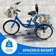 thumbnail image 6 of Dextrus Carbon Steel 3-Wheel Bikes with Shimano Shifting & Removable Baskets for Adults, Royal Blue, 6 of 9