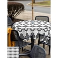 thumbnail image 4 of Vintage Bohemia Outdoor Tablecloth - 60x60 Inch Square Dining Table Cover, Abstract Geometric Art Simple Boho Dark Gray Waterproof Outdoor Table Cloth with Umbrella Hole & Zipper for Picnic/Patio, 4 of 7