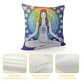 thumbnail image 4 of RUIYC  Colorful Throw Pillow Cushion Cover, Girl in Lotus Colorful Stones Yoga Meditation Relax Theme Oriental, Decorative Square Accent Pillow Case, Grey Green, 4 of 5