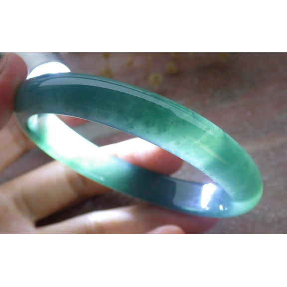 Icy Green Natural A JADE Jadeite Bangle Bracelet 58 mm 680013 TN