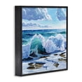 thumbnail image 2 of Stupell Industries Tropical Curling Aqua Wave on Shore Black Framed Giclee Art, 24 x 24, by Kate Jarvik Birch, 2 of 8