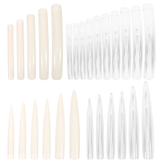 LEEYNEER Extra Long Salon Nails Tip Transparent Color Decorations Full Tips Cover Coverage Halloween