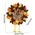 thumbnail image 3 of Thanksgiving Turkey Wreath Door Hanger Decoration, A Must-Have For Your Home Garden Bar Thanksgiving Party, Handmade Felt Material With Sturdy Legs And 45*45Cm Size, 3 of 8
