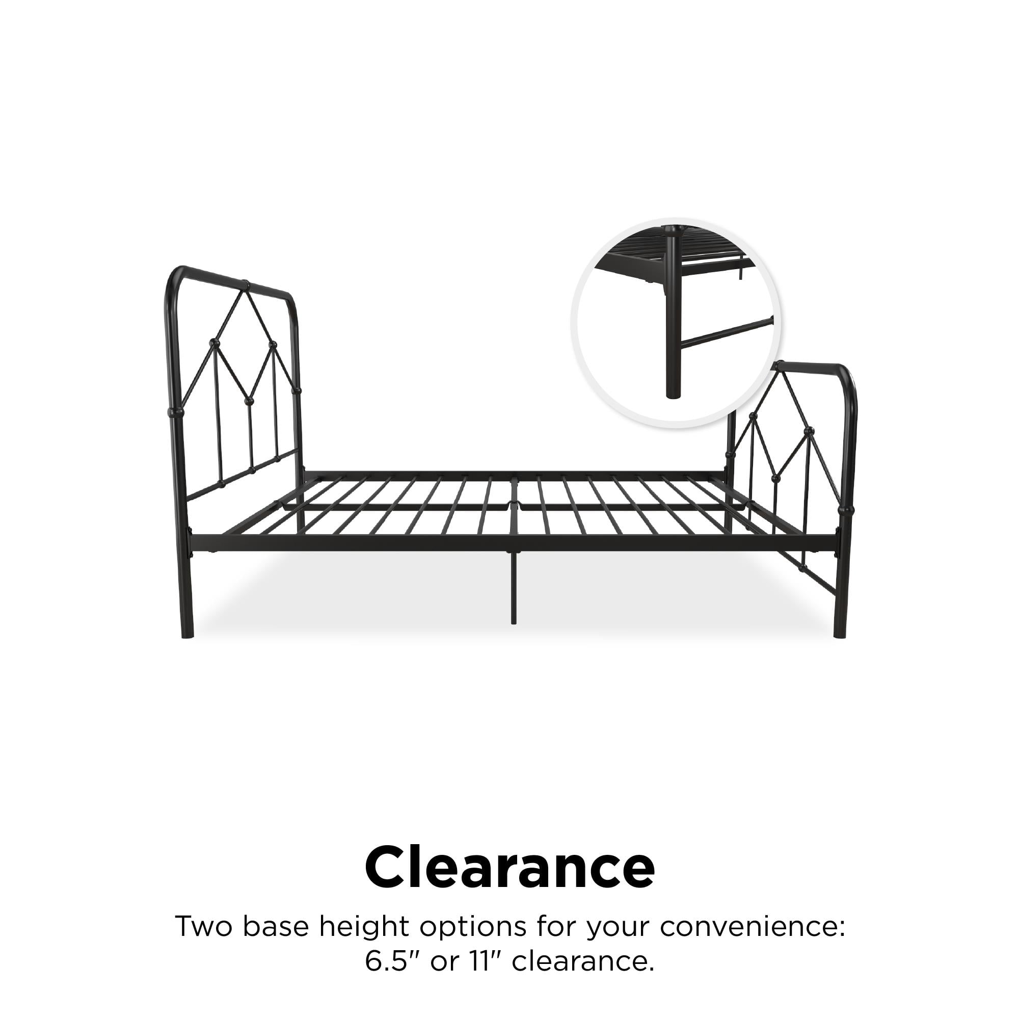 Novogratz Francis Full Size Farmhouse Metal Platform Bed, Black