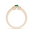 thumbnail image 2 of ANGARA Natural Emerald and Diamond Three Stone Ring in 14K Rose Gold for Women (Size-6x4mm) | May Birthstone, Birthday, Anniversary, Jewelry Gift for Women | Natural Emerald Ring, 2 of 11