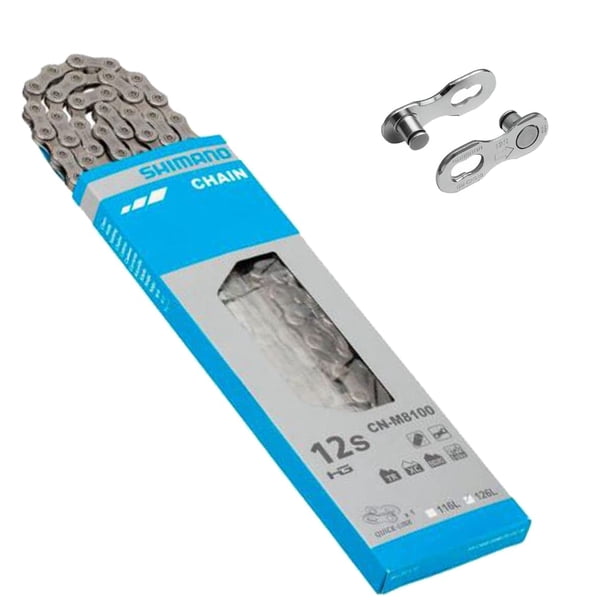 Cadena SHIMANO Deore XT CN-M8100 de 12 velocidades y 126 L con conexión rápida