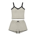 thumbnail image 5 of NominalSnug Womens Rib Knit Pajama Set Summer Lace Trim Cami and Shorts 2 Piece Loungewear with Adjustable Straps Soft Sleepwear, 5 of 6