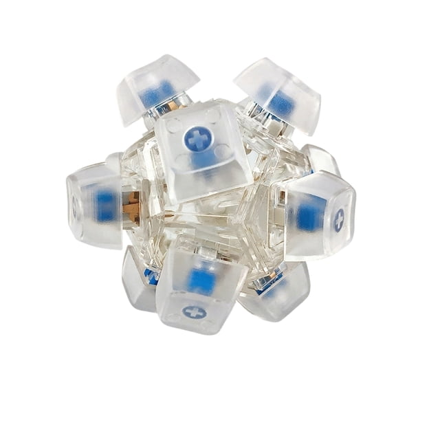 Desk Decompression Gadget, Clicky Fidget Cube, Mechanical Switch Fidget Cube, Keyboard Fidget Toy for Adults Keyboard Clicker With Led Light Fidget Stress Relief Sensory Toy, Clear