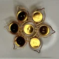 thumbnail image 4 of Seven-Star Plum Blossom Tea Light Candle Holders - Metal Tabletop Candle Stand, Lacquered Finish, Set of 7 Lotus Flower Design Tealight Candle Holders, 4 of 5