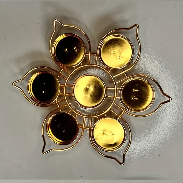Seven-Star Plum Blossom Tea Light Candle Holders - Metal Tabletop