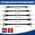thumbnail image 4 of Juego de llaves WORKPRO extralargas con cabeza flexible, 5 piezas, 8-19 mm, 4 of 7