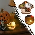 thumbnail image 2 of Base decorativa de madera para velas de Halloween. Decoración de ambiente. Candelabro de madera para decorar la mesa en festivales., 2 of 5
