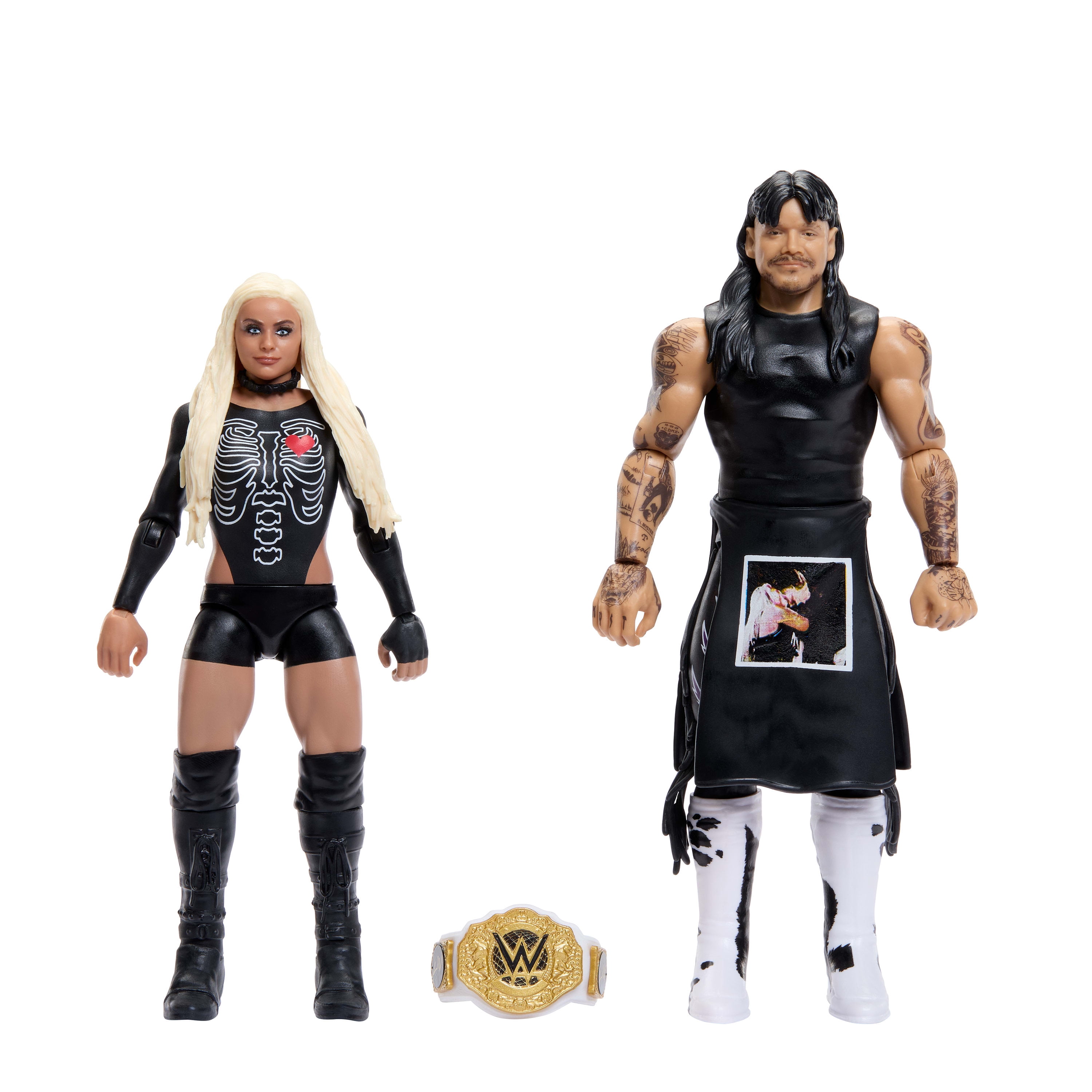 WWE Main Event Showdown “Dirty” Dominik Mysterio & Liv Morgan Action Figures Set, Series #25, 6-inch