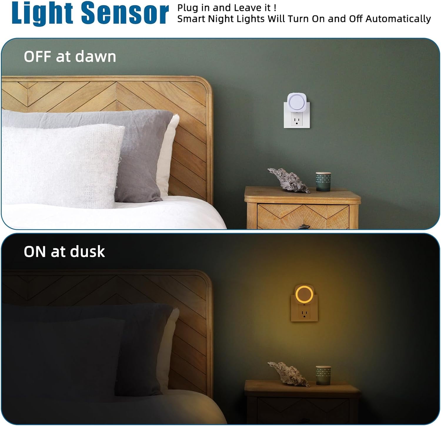 RGHJAR-Amber Night Lights Plug into Wall, 4 Packs Dimmable Night Light with Dust to Dawn Sensor, Automatically Turn on and Off, Gentle Glow Nightlight for Bathroom,Bedroom,Stairs,Kitchen,Hallway, Amb