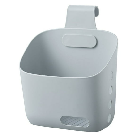 Plastic Hanging Basket, Kitchen Storage organizer, Basket with Detachable hook, Hang it behind a door or on a railing, Over the Cabinet Door (Grey/1 Pack) 6.45x3.07x9.29"