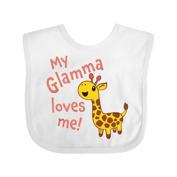 Inktastic My Glamma Loves Me Cute Giraffe Boys or Girls Baby Bib