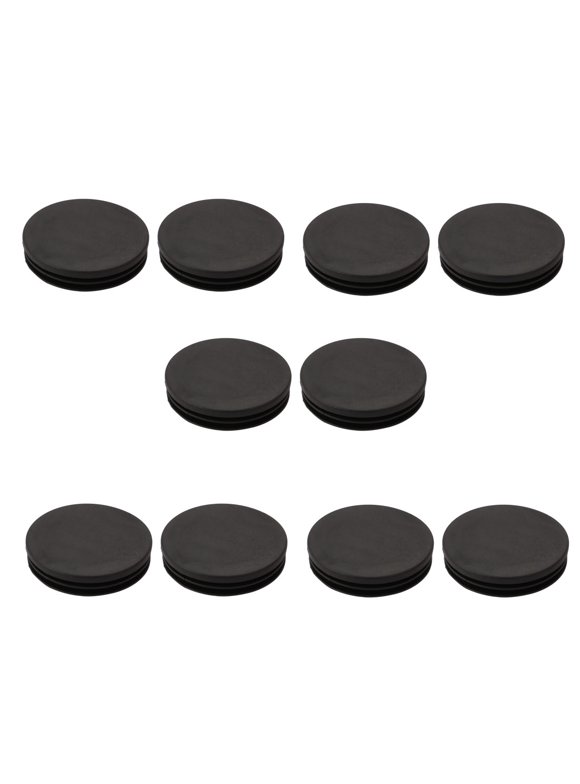 Unique Bargains 10pcs 63mm Diameter Tube Insert Chair Leg Cap Round Black Plastic Tubing Plug