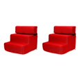 thumbnail image 4 of Maoww Portable Washable Pet Dog Stairs Ladder Ramp 3 Steps for Indoor Red 35 x 30 x 30cm 2Set, 4 of 6
