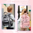 thumbnail image 5 of DAKIMOE Clear Backpacks for School Small Clear Book Bag Heavy Duty Pvc Transparent Backpack Stadium Approved See Through Book Bags, Pink Checkered, 5 of 8