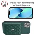 thumbnail image 4 of Wallet Case Compatible iPhone 14 Plus, Women Vegan PU Leather Phone case with RFID Blocking Card Holder Detachable Wrist Strap Shockproof Kickstand Phone Case for iPhone 14 Plus, Green, 4 of 9