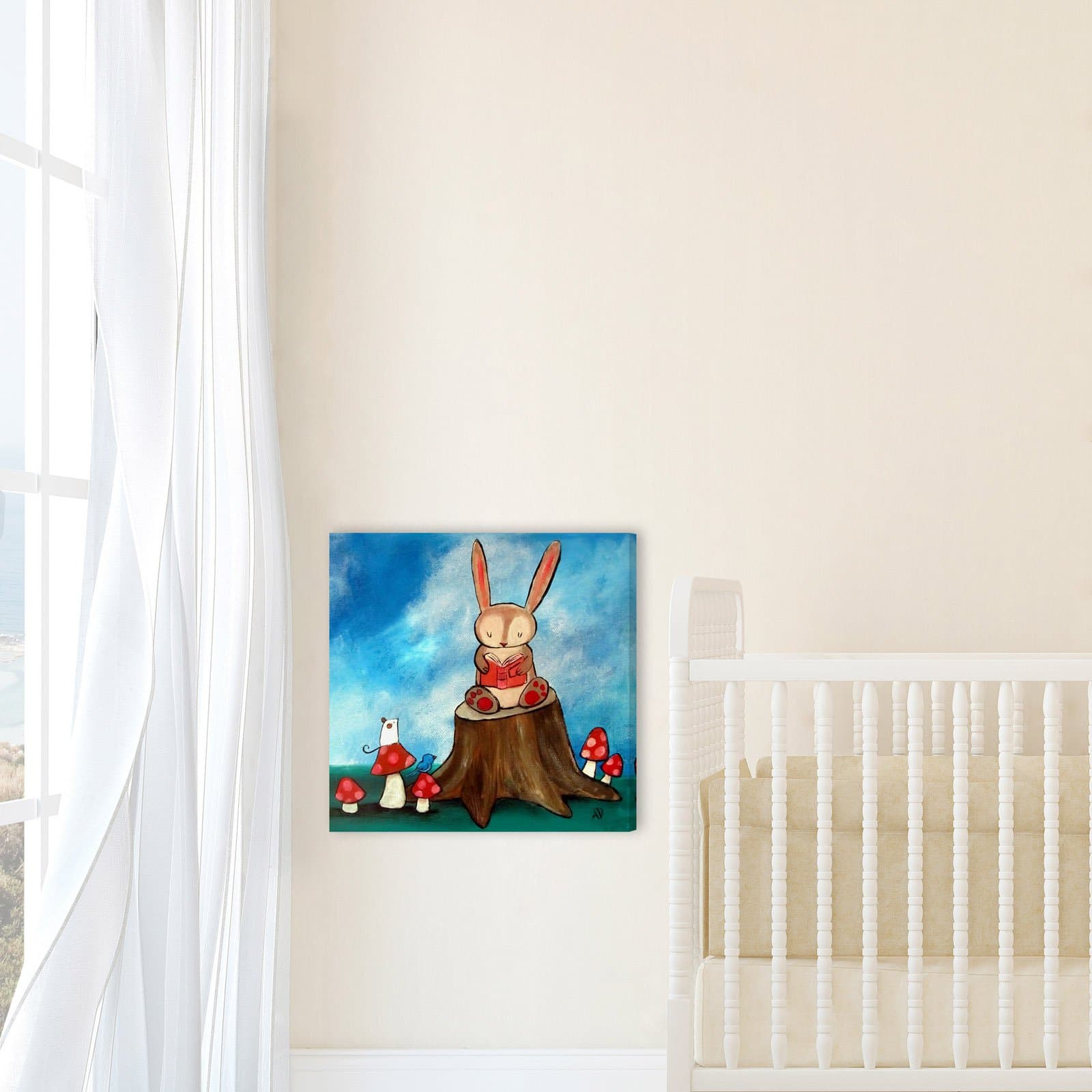 Marmont Hill "Bunny Story" by Andrea Doss Painting Print on Wrapped Canvas