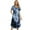 Navy Blue tie-dyed, variant on WBQ Long Nightgown for Women Short Sleeve V Neck Nightdress Sleepwear Full Length Sleepshirt Asymmetrical Hem Long Loungewear Oversized Sleepwear Loose Sleep Dress with Pockets, S-3XL