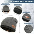 thumbnail image 5 of FZ FANTASTIC ZONE Men Women Winter Beanie Hat Scarf Set Warm Knit Hat Thick Fleece Lined Winter Cap Neck Warmer,Grey, 5 of 7