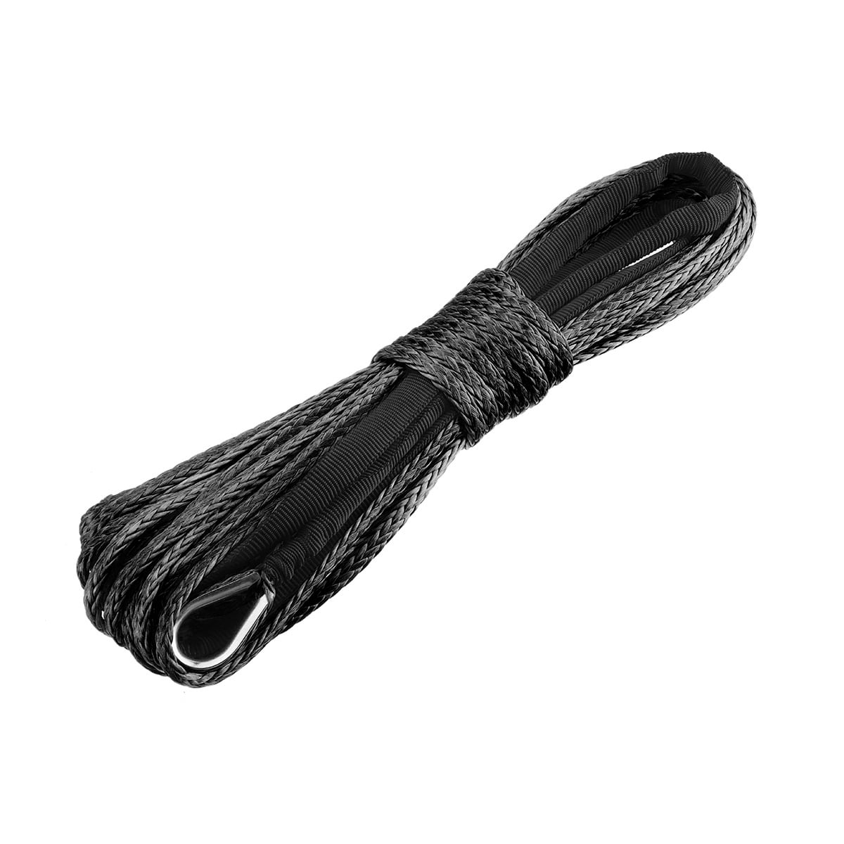 Gray EASYBERG 3//16 Inch x 50 Feet 7000LBs Synthetic Winch Line Cable Rope with Black Protecing Sleeve for ATV UTV