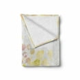thumbnail image 2 of Shabby Flora Soft Flannel Fleece Throw Blanket, Watercolored Lilies Flowers Buds Leaves Colored Marks Artwork, Cozy Plush for Indoor and Outdoor Use, 70" x 90", Pale Pink Peach, by Ambesonne, 2 of 6