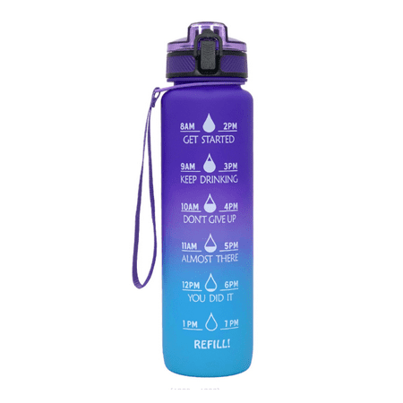

1000ml Water Bottle with Motivational Time Marker BPA Free Leak-proof Sports Bottle for Outdoor Sports Fitness Gym Cycling Backpacking