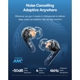 thumbnail image 6 of Baseus Wireless Earbuds, Hi-Res Noise-Cancelling, Up to -50dB Adaptive ANC, 55H Playtime, IP55 Water Resistant Bluetooth Headphone 6 Mic in-Ear Buds, Black, 6 of 10