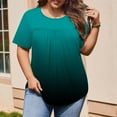 thumbnail image 4 of Plebaso Plus Size Tops for Women 2025 Crewneck Dressy T Shirts Short Sleeve Loose Gradient Color Blouses, 4 of 7
